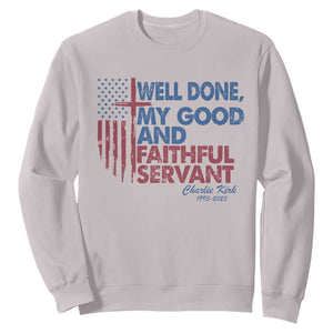 Charlie Kirk Sweatshirt Fear Not Mens Christian Memorial Tribute Charlie Cross US Flag TS10 Ice Gray Print Your Wear