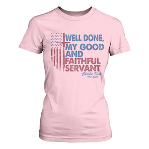 Charlie Kirk T Shirt For Women Fear Not Mens Christian Memorial Tribute Charlie Cross US Flag TS10 Light Pink Print Your Wear