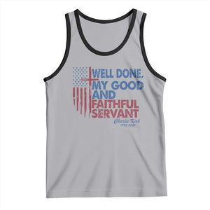 Charlie Kirk Tank Top Fear Not Mens Christian Memorial Tribute Charlie Cross US Flag TS10 Athletic Heather Black Print Your Wear