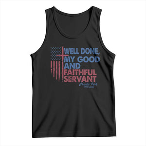 Charlie Kirk Tank Top Fear Not Mens Christian Memorial Tribute Charlie Cross US Flag TS10 Black Print Your Wear