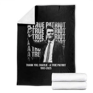 Charlie Kirk Freedom Throw Blanket Vintage A True Patriot Patriotic American TS10 Black Print Your Wear