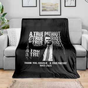 Charlie Kirk Freedom Throw Blanket Vintage A True Patriot Patriotic American TS10 Print Your Wear