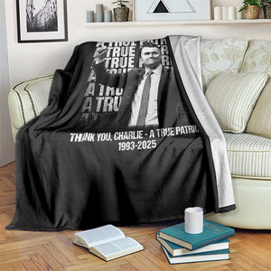 Charlie Kirk Freedom Throw Blanket Vintage A True Patriot Patriotic American TS10 Print Your Wear