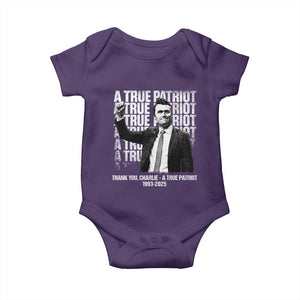 Charlie Kirk Freedom Baby Onesie Vintage A True Patriot Patriotic American TS10 Purple Print Your Wear