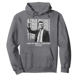 Charlie Kirk Freedom Hoodie Vintage A True Patriot Patriotic American TS10 Charcoal Print Your Wear