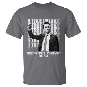 Charlie Kirk Freedom T Shirt Vintage A True Patriot Patriotic American TS10 Charcoal Print Your Wear