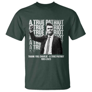 Charlie Kirk Freedom T Shirt Vintage A True Patriot Patriotic American TS10 Dark Forest Green Print Your Wear
