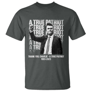 Charlie Kirk Freedom T Shirt Vintage A True Patriot Patriotic American TS10 Dark Heather Print Your Wear