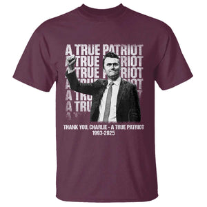 Charlie Kirk Freedom T Shirt Vintage A True Patriot Patriotic American TS10 Maroon Print Your Wear