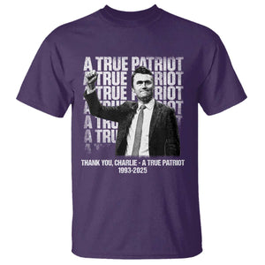 Charlie Kirk Freedom T Shirt Vintage A True Patriot Patriotic American TS10 Purple Print Your Wear