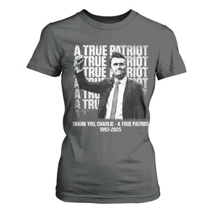 Charlie Kirk Freedom T Shirt For Women Vintage A True Patriot Patriotic American TS10 Dark Heather Print Your Wear