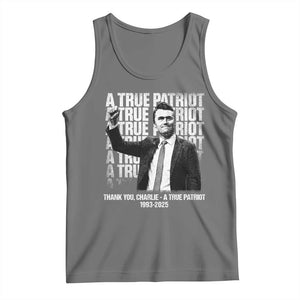 Charlie Kirk Freedom Tank Top Vintage A True Patriot Patriotic American TS10 Black Heather Print Your Wear