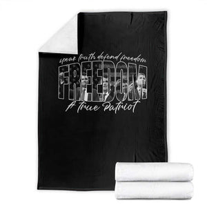 Charlie Kirk Freedom Throw Blanket A True Patriot Patriotic American TS10 Black Print Your Wear