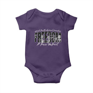 Charlie Kirk Freedom Baby Onesie A True Patriot Patriotic American TS10 Purple Print Your Wear