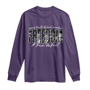 Charlie Kirk Freedom Long Sleeve Shirt A True Patriot Patriotic American TS10 Purple Print Your Wear
