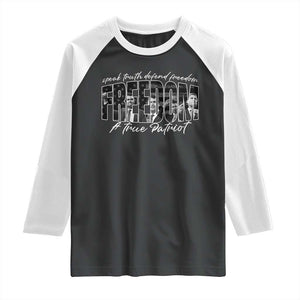 Charlie Kirk Freedom Raglan Shirt A True Patriot Patriotic American TS10 Black White Print Your Wear