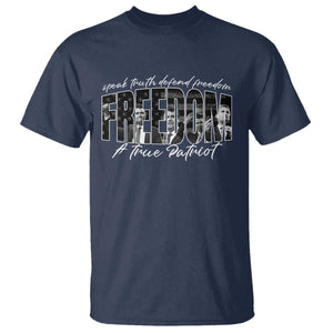 Charlie Kirk Freedom T Shirt A True Patriot Patriotic American TS10 Navy Print Your Wear