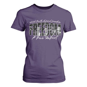 Charlie Kirk Freedom T Shirt For Women A True Patriot Patriotic American TS10 Purple Print Your Wear