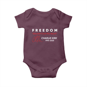 Charlie Kirk Memorial Baby Onesie Freedom Shouldnt Cost This Much TS10 Maroon Print Your Wear