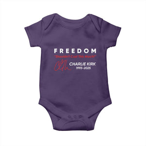 Charlie Kirk Memorial Baby Onesie Freedom Shouldnt Cost This Much TS10 Purple Print Your Wear