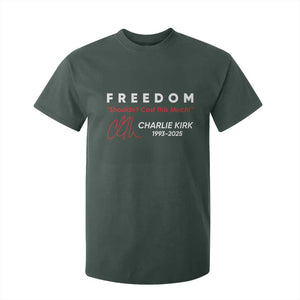 Charlie Kirk Memorial T Shirt For Kid Freedom Shouldnt Cost This Much TS10 Dark Forest Green Print Your Wear