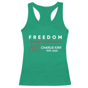 Charlie Kirk Memorial Racerback Tank Top Freedom Shouldnt Cost This Much TS10 Irish Green Print Your Wear