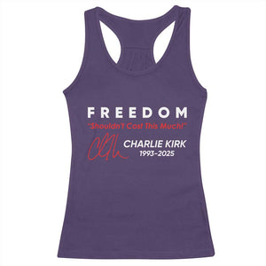 Charlie Kirk Memorial Racerback Tank Top Freedom Shouldnt Cost This Much TS10 Purple Print Your Wear