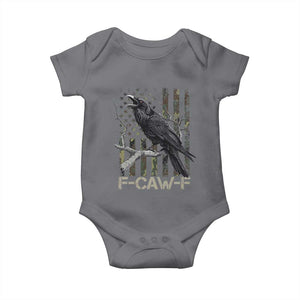 Funny Crow Baby Onesie F-Caw-F Raven Camo USA Flag Adult Humor TS10 Charcoal Print Your Wear
