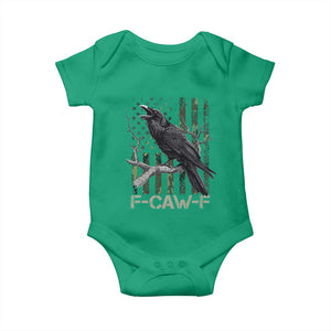 Funny Crow Baby Onesie F-Caw-F Raven Camo USA Flag Adult Humor TS10 Irish Green Print Your Wear
