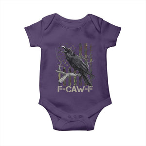 Funny Crow Baby Onesie F-Caw-F Raven Camo USA Flag Adult Humor TS10 Purple Print Your Wear