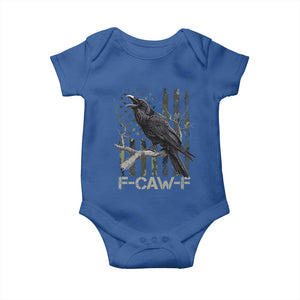 Funny Crow Baby Onesie F-Caw-F Raven Camo USA Flag Adult Humor TS10 Royal Blue Print Your Wear