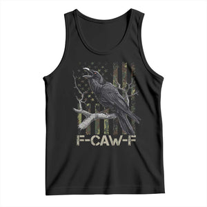 Funny Crow Tank Top F-Caw-F Raven Camo USA Flag Adult Humor TS10 Black Print Your Wear