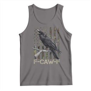 Funny Crow Tank Top F-Caw-F Raven Camo USA Flag Adult Humor TS10 Deep Heather Print Your Wear