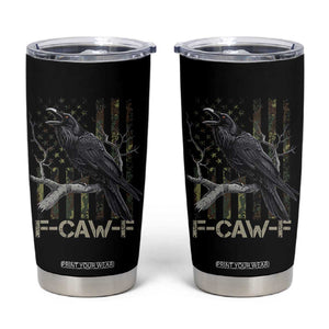 Funny Crow Tumbler Cup F-Caw-F Raven Camo USA Flag Adult Humor TS10 Black Print Your Wear