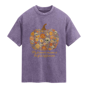 My Favorite Season is the Fall of Fascism Washed Cotton T-Shirt Social Justice Halloween Activist