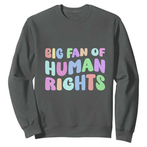 Big Fan Of Human Rights Sweatshirt Social Justice Equality Activist TS10 Dark Heather Print Your Wear