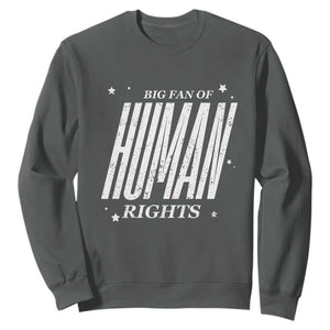 Big Fan Of Human Rights Sweatshirt Equality Activist TS10 Dark Heather Print Your Wear