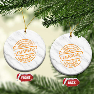 Charlie Kirk Memorial Ceramic Ornament Vintage The Man The Myth The Legend TS10 1pc White Marble Print Your Wear