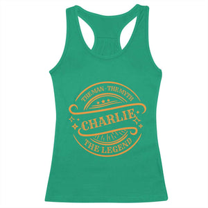 Charlie Kirk Memorial Racerback Tank Top Vintage The Man The Myth The Legend TS10 Irish Green Print Your Wear