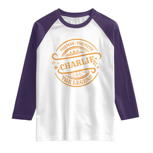 Charlie Kirk Memorial Raglan Shirt Vintage The Man The Myth The Legend TS10 White Purple Print Your Wear