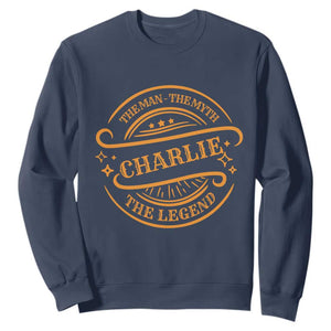 Charlie Kirk Memorial Sweatshirt Vintage The Man The Myth The Legend TS10 Navy Print Your Wear