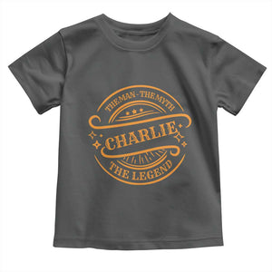Charlie Kirk Memorial Toddler T Shirt Vintage The Man The Myth The Legend TS10 Dark Heather Print Your Wear