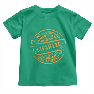 Charlie Kirk Memorial Toddler T Shirt Vintage The Man The Myth The Legend TS10 Irish Green Print Your Wear