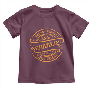 Charlie Kirk Memorial Toddler T Shirt Vintage The Man The Myth The Legend TS10 Maroon Print Your Wear