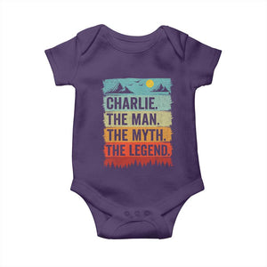 Charlie The Man The Myth The Legend Baby Onesie Retro Vintage TS10 Purple Print Your Wear