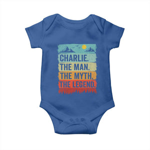 Charlie The Man The Myth The Legend Baby Onesie Retro Vintage TS10 Royal Blue Print Your Wear