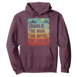 Charlie The Man The Myth The Legend Hoodie Retro Vintage TS10 Maroon Print Your Wear