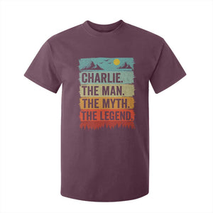 Charlie The Man The Myth The Legend T Shirt For Kid Retro Vintage TS10 Maroon Print Your Wear