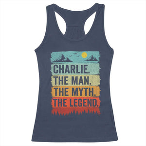 Charlie The Man The Myth The Legend Racerback Tank Top Retro Vintage TS10 Navy Print Your Wear
