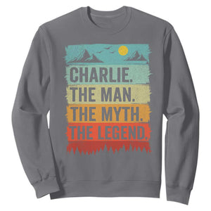 Charlie The Man The Myth The Legend Sweatshirt Retro Vintage TS10 Charcoal Print Your Wear